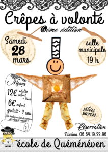 Soirée crêpes école de Quéménéven @ Salle municipale