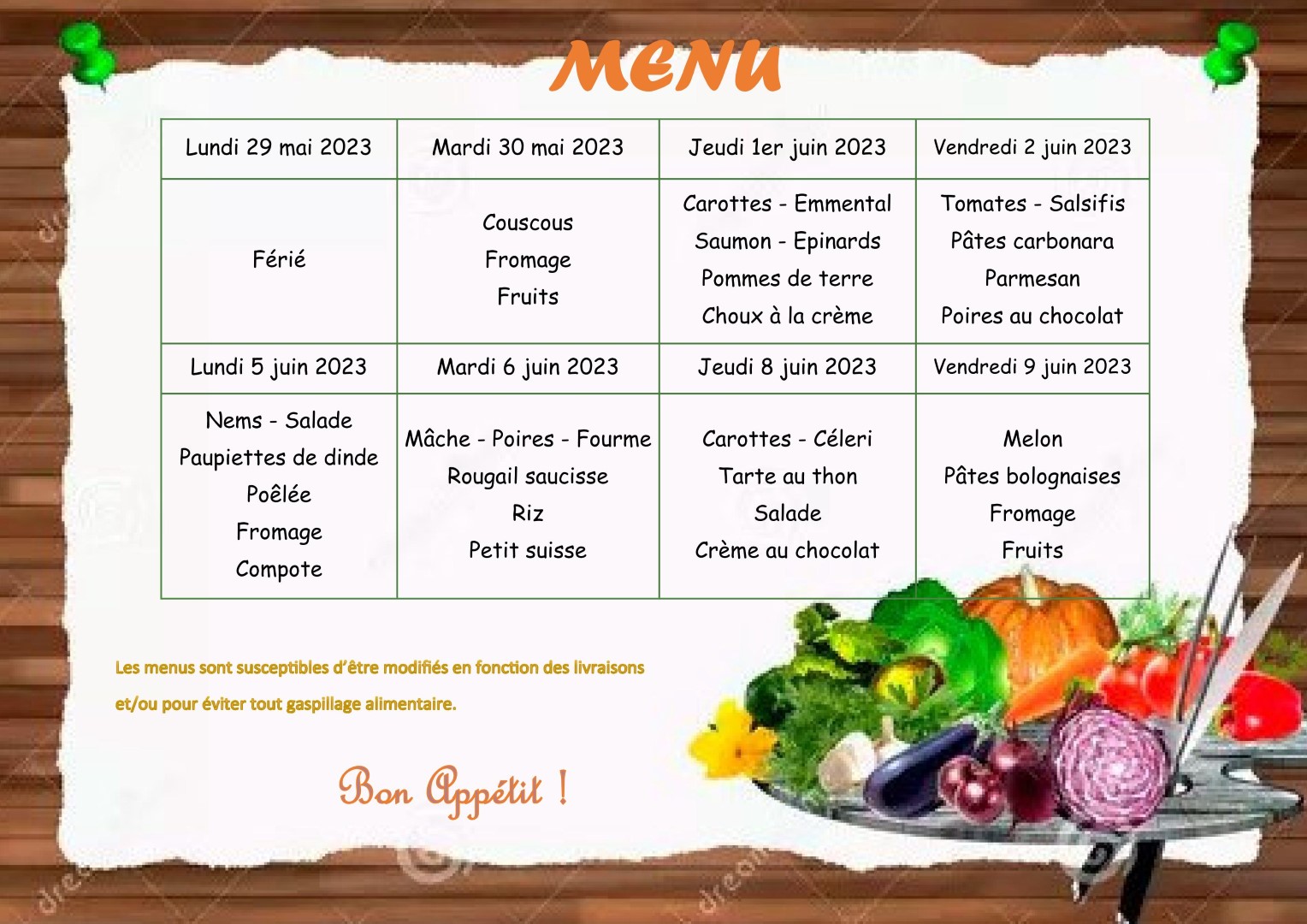 Menus Du Restaurant Scolaire Mai Au Juin Qu M N Ven Kemeneven