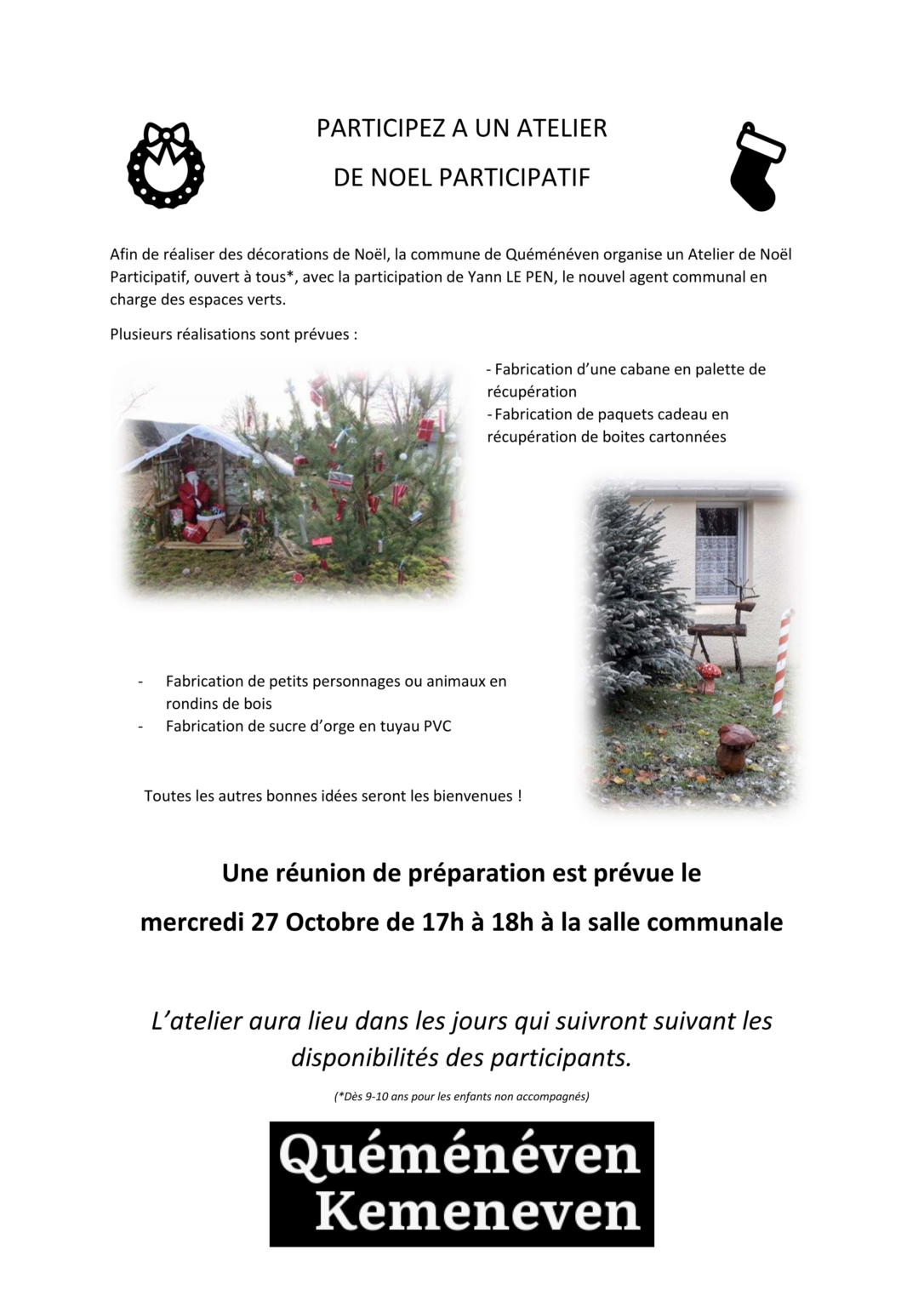 Atelier décorations de noël 27/10 – Quéménéven Kemeneven Atelier décorations de noël 27/10 – Quéménéven Kemeneven
