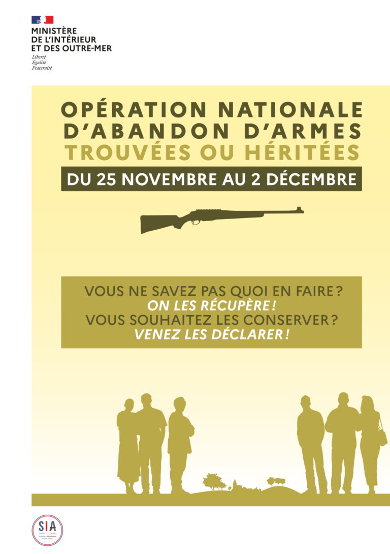 Flyer de l'opération nationale d'abandon d'armes. Source : interieur.gouv.fr