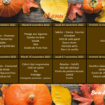 Menus du restaurant scolaire (21 nov. au 2 déc.)