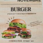 Repas burger : commande avant le 3 novembre