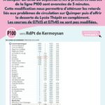 Bus P100  : modification d’horaires