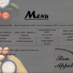 Menus du restaurant scolaire ( du 9 au 12 septembre 2024)