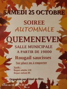 Kémé en fêtes : Soirée automnale rougail saucisses @ Salle municipale