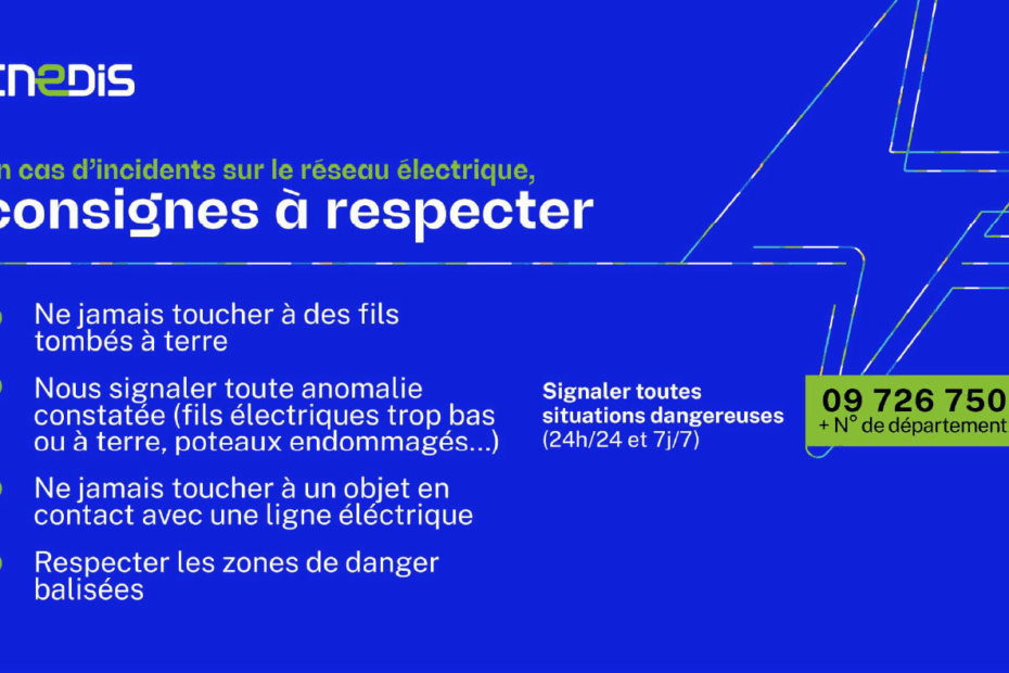 Consigne à respecter en cas d'incident sur le réseau électrique Enedis