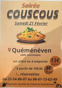 Société de chasse : Soirée Couscous @ Salle Municipale