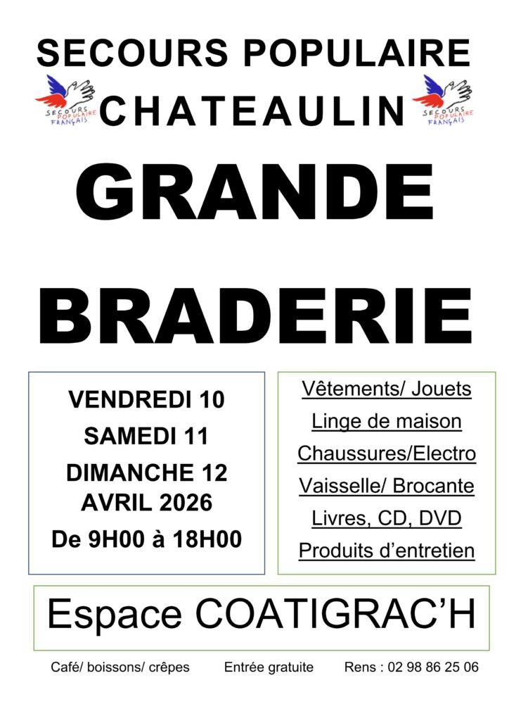 La grande braderie du Secours Populaire de Châteaulin @ Espace Coatigrac'h